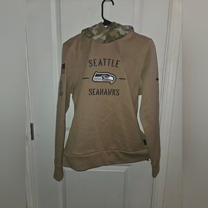 Seattle Seahawks Tan Hoodie Nike Size Large. Womens